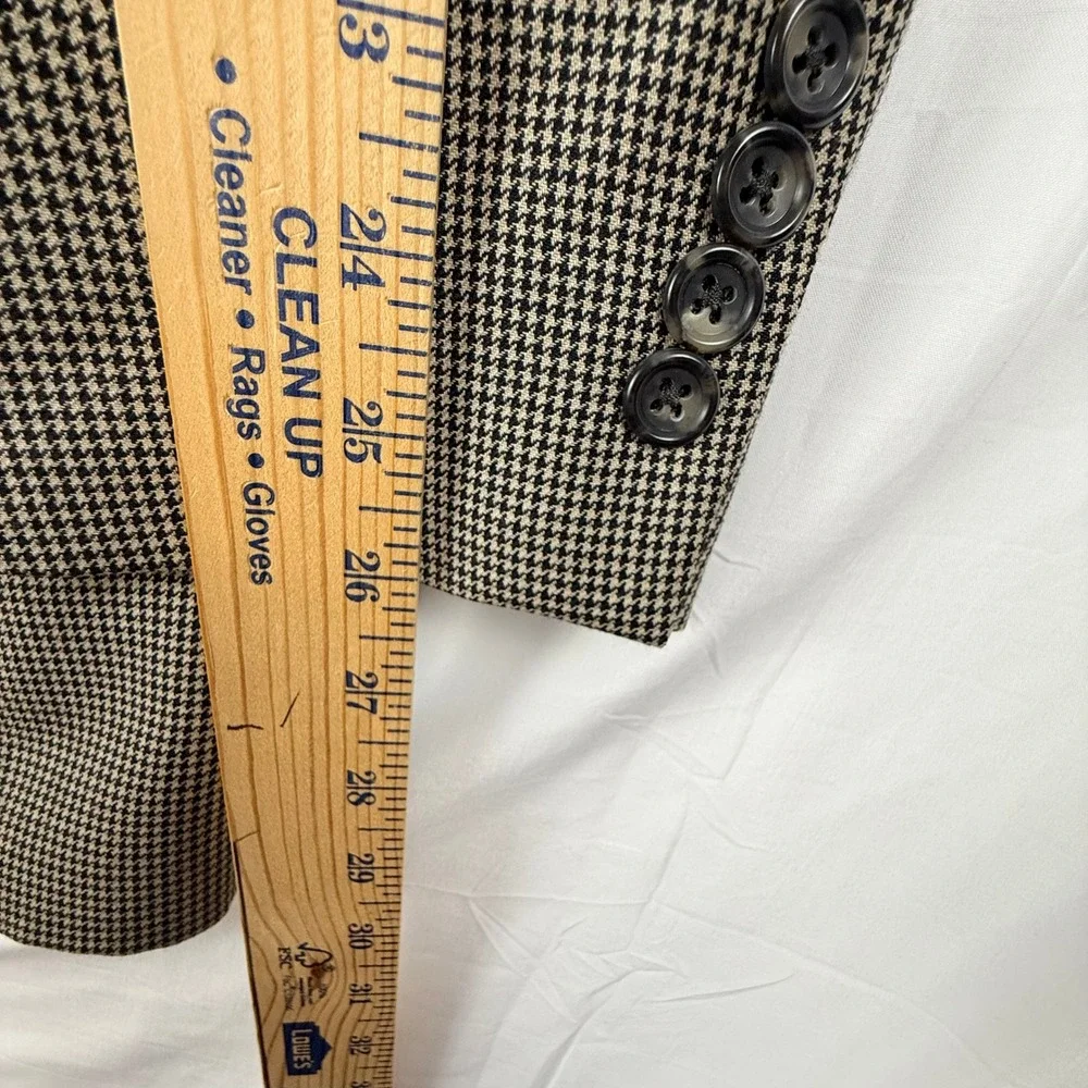 Mens Houndstooth Blazer Sport Coat Jacket‎ Lined Pockets Button Front
